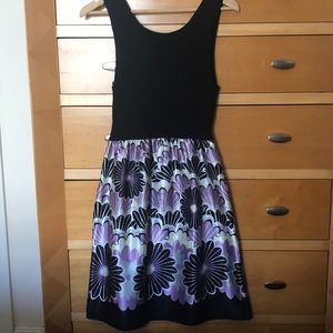 Pretty black and purple floral print dress